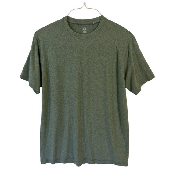 Men's Tasc Performance T-shirt Cotton Bamboo Green Short Sleeve - Picture 1 of 8
